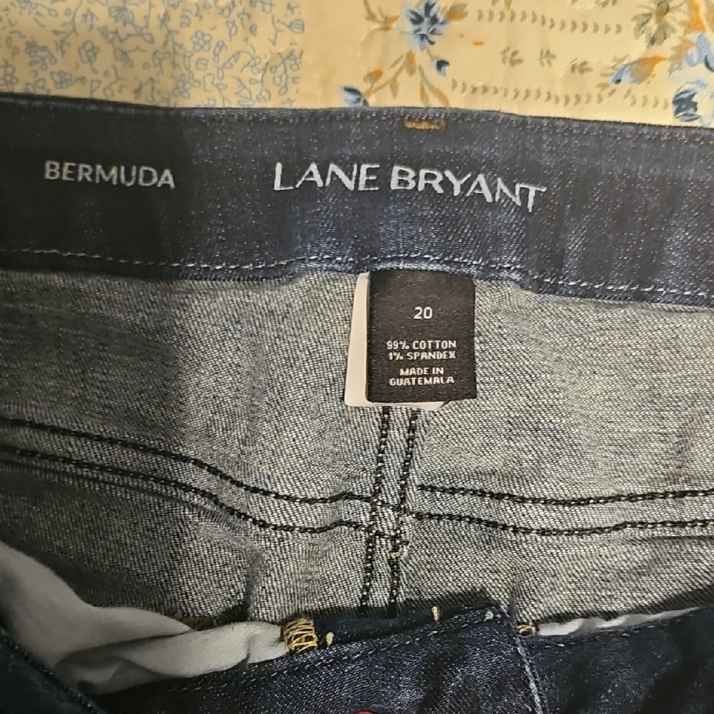 Lane Bryant Dark Blue Cuffed Denim Shorts - Picture 2 of 7